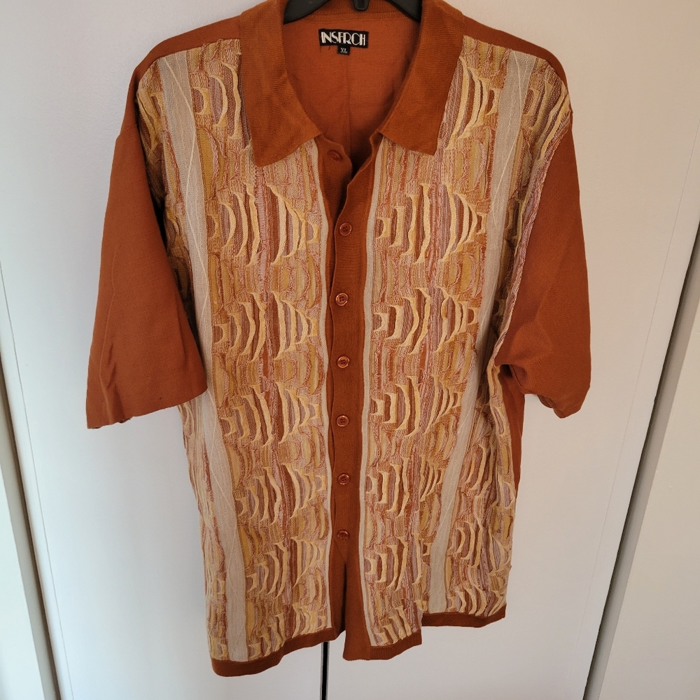 Rust Orange Men Knit Sweater